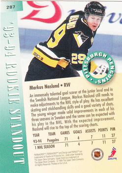 1994-95 Parkhurst #287 Markus Naslund Back