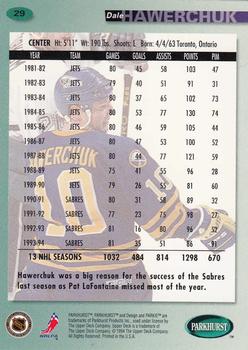 1994-95 Parkhurst #29 Dale Hawerchuk Back