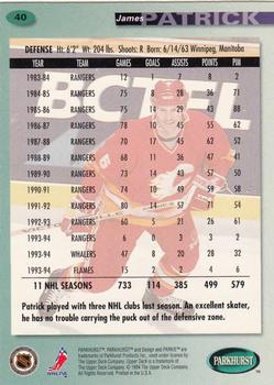 1994-95 Parkhurst #40 James Patrick Back