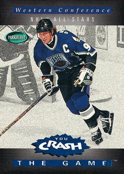 1994-95 Parkhurst - You Crash the Game Blue (U.S. Retail) #R28 Wayne Gretzky Front