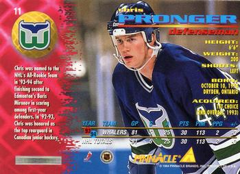 1994-95 Pinnacle #11 Chris Pronger Back