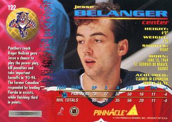 1994-95 Pinnacle #122 Jesse Belanger Back