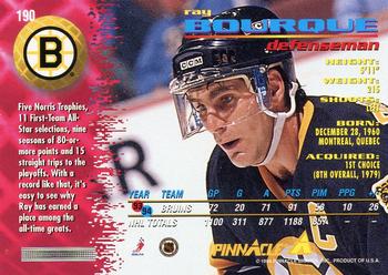 1994-95 Pinnacle #190 Ray Bourque Back