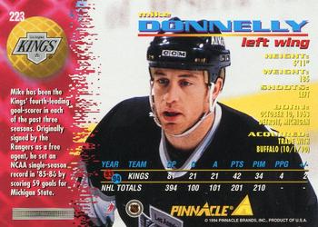 1994-95 Pinnacle #223 Mike Donnelly Back