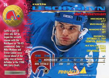 1994-95 Pinnacle #24 Curtis Leschyshyn Back