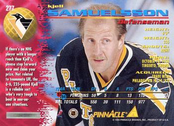 1994-95 Pinnacle #277 Kjell Samuelsson Back
