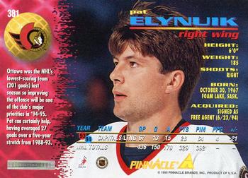1994-95 Pinnacle #381 Pat Elynuik Back