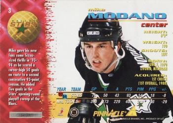 1994-95 Pinnacle #3 Mike Modano Back