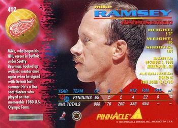 1994-95 Pinnacle #412 Mike Ramsey Back