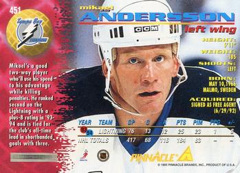 1994-95 Pinnacle #451 Mikael Andersson Back