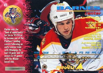 1994-95 Pinnacle #47 Stu Barnes Back