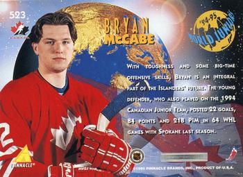 1994-95 Pinnacle #523 Bryan McCabe Back