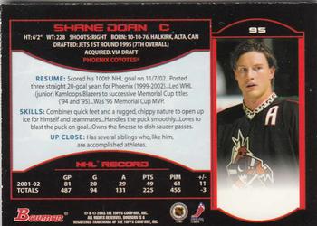 2002-03 Bowman YoungStars - Silver #95 Shane Doan Back