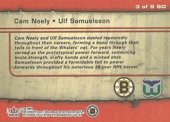 2002-03 Fleer Throwbacks - Squaring Off #3 Cam Neely / Ulf Samuelsson Back