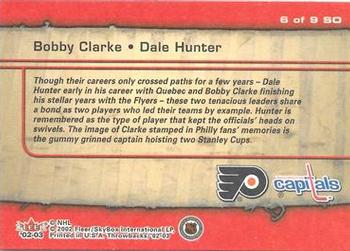2002-03 Fleer Throwbacks - Squaring Off #6 Bobby Clarke / Dale Hunter Back