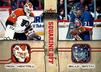 2002-03 Fleer Throwbacks - Squaring Off #9 Ron Hextall / Billy Smith Front