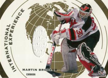 2002-03 In The Game Used - International Experience Gold #IE-20 Martin Brodeur Front