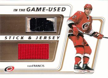 2002-03 In The Game Used - Stick & Jersey Gold #SJ-40 Ron Francis Front