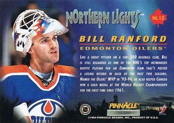 1994-95 Pinnacle - Northern Lights #NL13 Bill Ranford Back