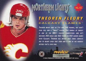 1994-95 Pinnacle - Northern Lights #NL15 Theoren Fleury Back