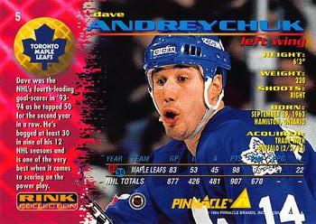 1994-95 Pinnacle - Rink Collection #5 Dave Andreychuk Back