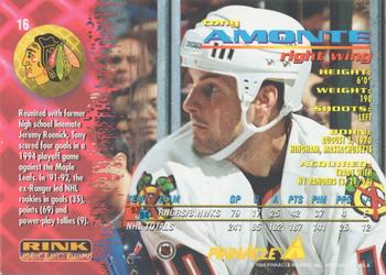 1994-95 Pinnacle - Rink Collection #16 Tony Amonte Back