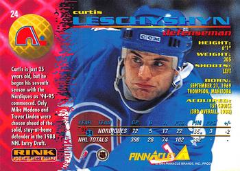 1994-95 Pinnacle - Rink Collection #24 Curtis Leschyshyn Back