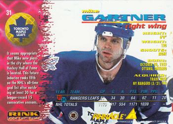 1994-95 Pinnacle - Rink Collection #31 Mike Gartner Back