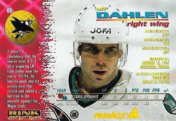 1994-95 Pinnacle - Rink Collection #48 Ulf Dahlen Back