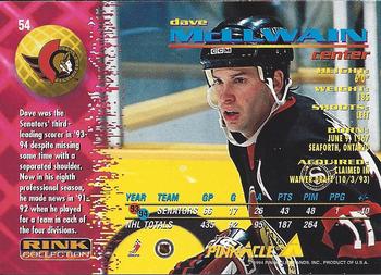 1994-95 Pinnacle - Rink Collection #54 Dave McLlwain Back