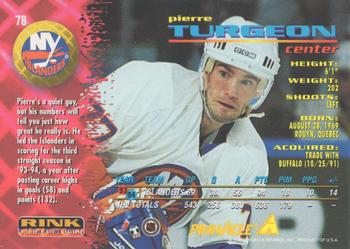 1994-95 Pinnacle - Rink Collection #78 Pierre Turgeon Back