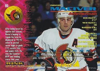 1994-95 Pinnacle - Rink Collection #80 Norm Maciver Back