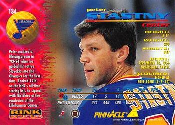 1994-95 Pinnacle - Rink Collection #134 Peter Stastny Back