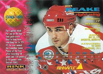 1994-95 Pinnacle - Rink Collection #136 Pat Peake Back