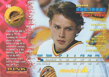 1994-95 Pinnacle - Rink Collection #140 Pavel Bure Back