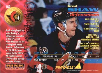 1994-95 Pinnacle - Rink Collection #162 Brad Shaw Back