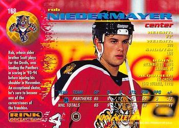 1994-95 Pinnacle - Rink Collection #168 Rob Niedermayer Back