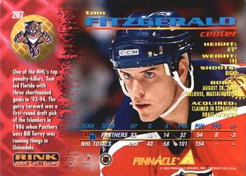 1994-95 Pinnacle - Rink Collection #207 Tom Fitzgerald Back