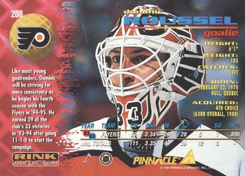 1994-95 Pinnacle - Rink Collection #208 Dominic Roussel Back