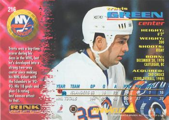 1994-95 Pinnacle - Rink Collection #216 Travis Green Back