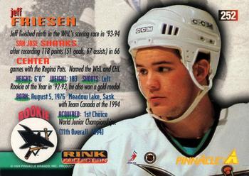 1994-95 Pinnacle - Rink Collection #252 Jeff Friesen Back