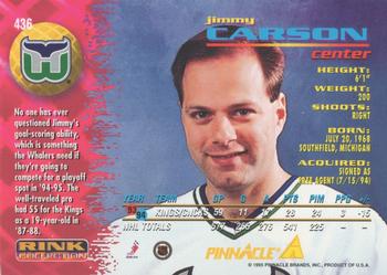 1994-95 Pinnacle - Rink Collection #436 Jimmy Carson Back