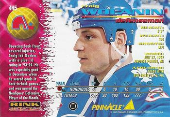 1994-95 Pinnacle - Rink Collection #445 Craig Wolanin Back
