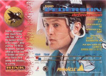 1994-95 Pinnacle - Rink Collection #448 Tom Pederson Back