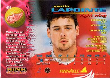 1994-95 Pinnacle - Rink Collection #449 Martin Lapointe Back