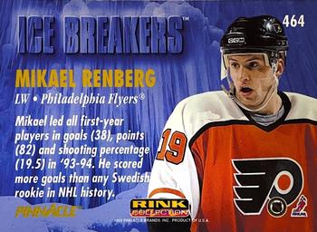 1994-95 Pinnacle - Rink Collection #464 Mikael Renberg Back
