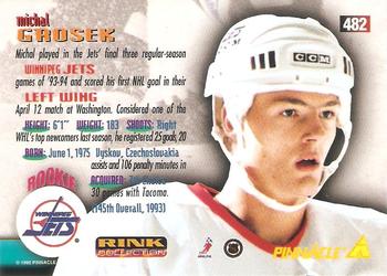1994-95 Pinnacle - Rink Collection #482 Michal Grosek Back