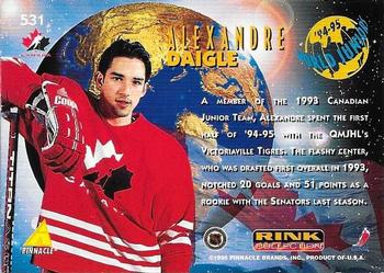 1994-95 Pinnacle - Rink Collection #531 Alexandre Daigle Back