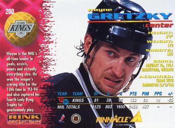 1994-95 Pinnacle - Rink Collection #200 Wayne Gretzky Back