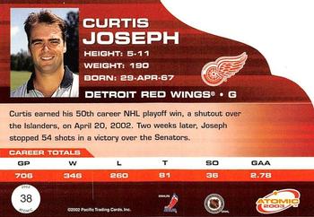 2002-03 Pacific Atomic - Hobby Parallel #38 Curtis Joseph Back
